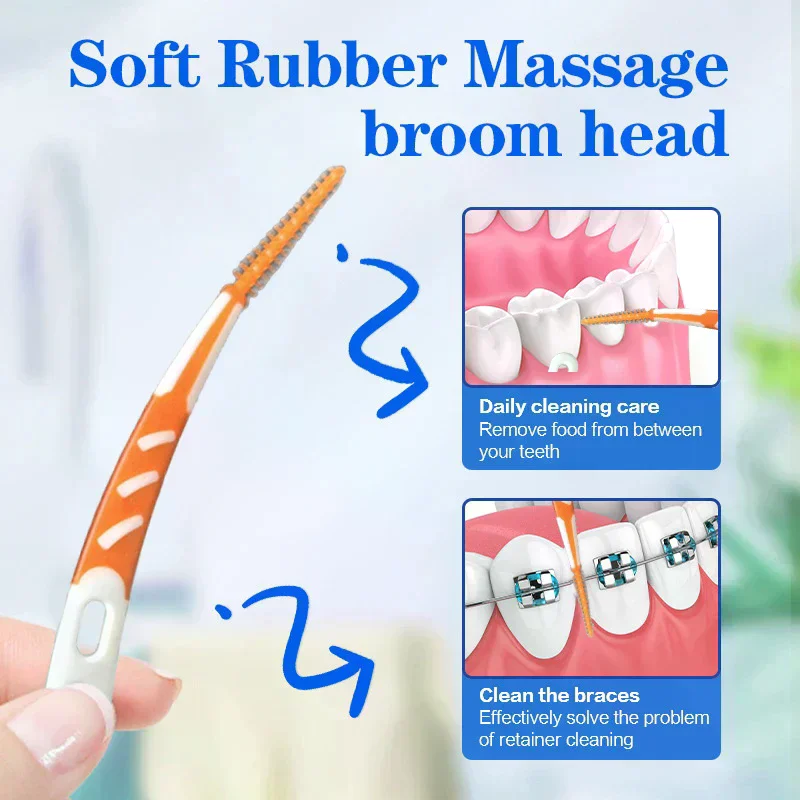 1/5 Box Interdental Silicone Brushes Teeth Stick Toothpicks Interdental Brushes Dental Cleaning Brush Teeth Care Dental Floss