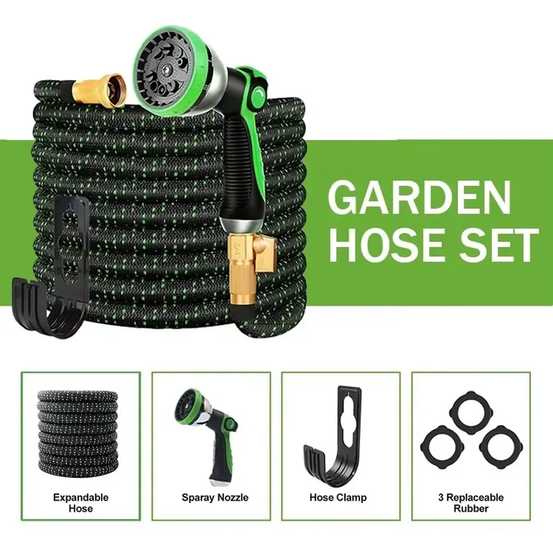 for Durable 50ft 100ft Expandable Garden Hose Flexible Water Hose with Magic Water Feature for Garden and Reels