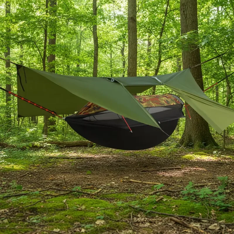 Outdoor Camping Hammock Tent Swing Chair with Mosquito Net Durable Nylon Material for 2 People 200kg Capacity