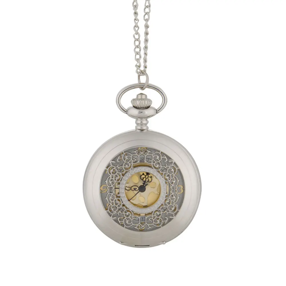 Pocket Watch Vintage Large Gold Face Pocket Watch Necklace Women Men Chain Quartz Watches Watch On Chain