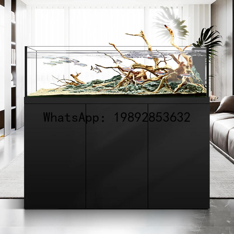 YFY Fish Tank Living Room 2025 New Ultra-clear Glass Household Small Bottom Filter Goldfish Tank Bottom Filter Landscape Tank