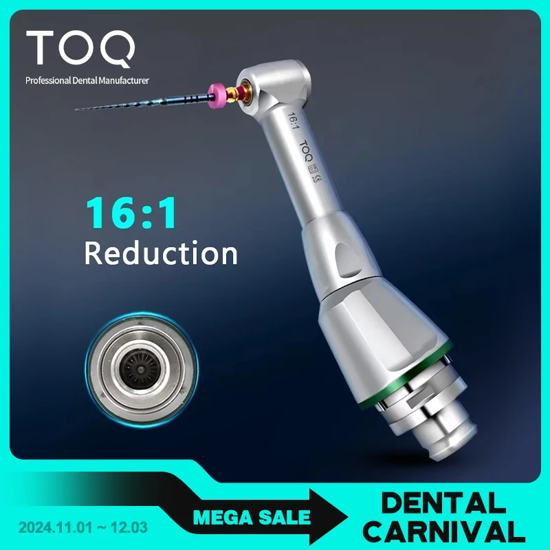 Dental 16:1 Reduction Contra Angle Handpiece Head Push Button for Wireless Endo Motor Dentistry Endodontic Treatment Tool