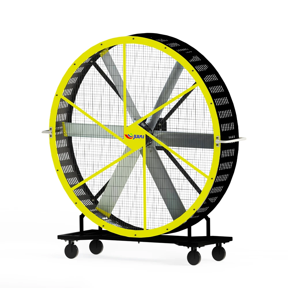 

JULAI Big Industrial Floor Fan Long Wind Distance 220V 4 Wheels Movable Large Standing Hvls Fan for Gym
