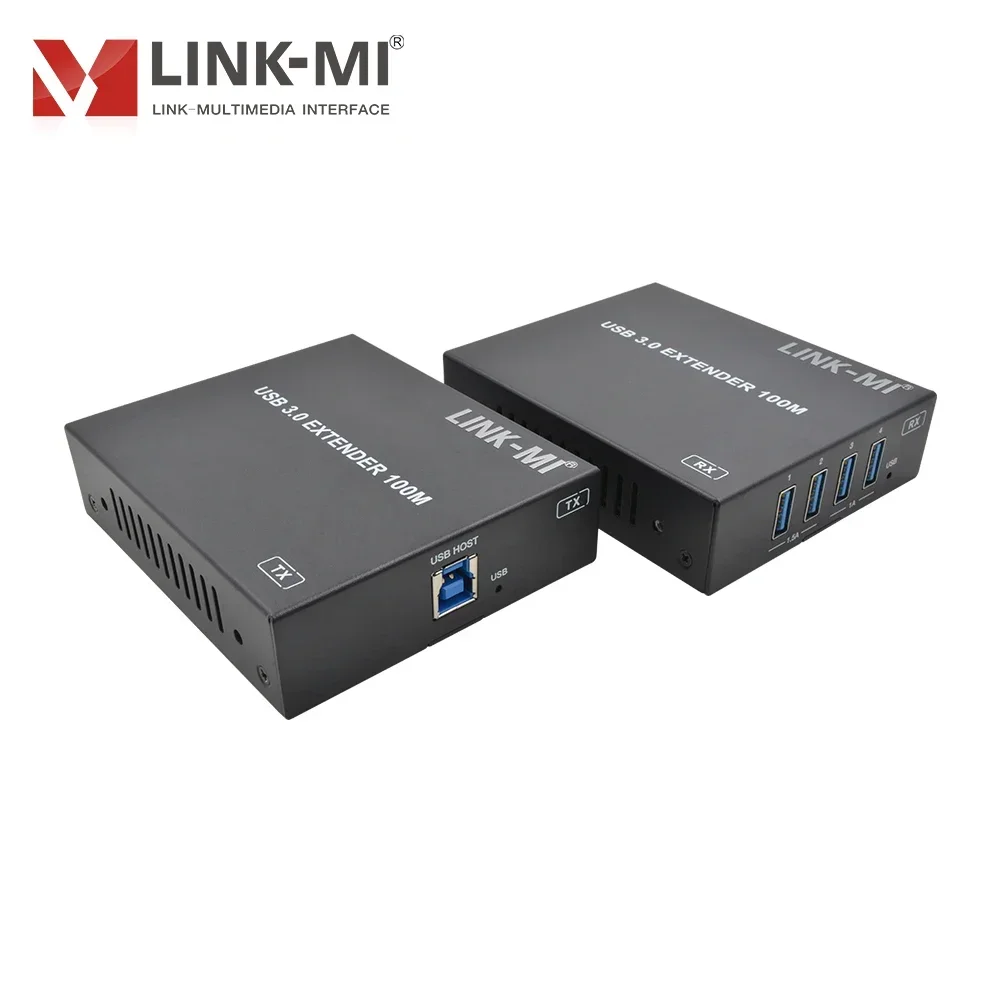 USB 3.0 100m Extender 5Gbps 24V PoC 4-Port Hub RS-232 Video Splitters Converters CAT6a 100m USB 3.0 Extender CAT6a 5Gbps 24V PoC