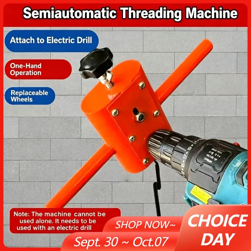 Semi-Automatic Wall Wiring Machine Compact Portable Cable Puller Electric Drill Threading Device for Construction Conduit Pipe