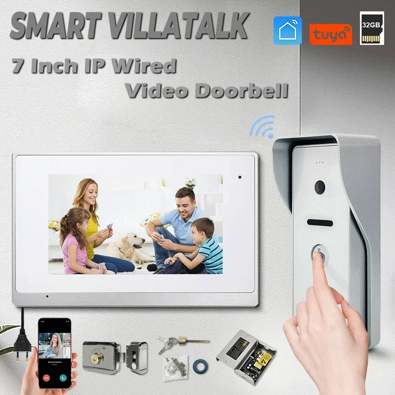 

Touch Screen 7 Inch high night vision door entry system doorbell intercom for schools apt