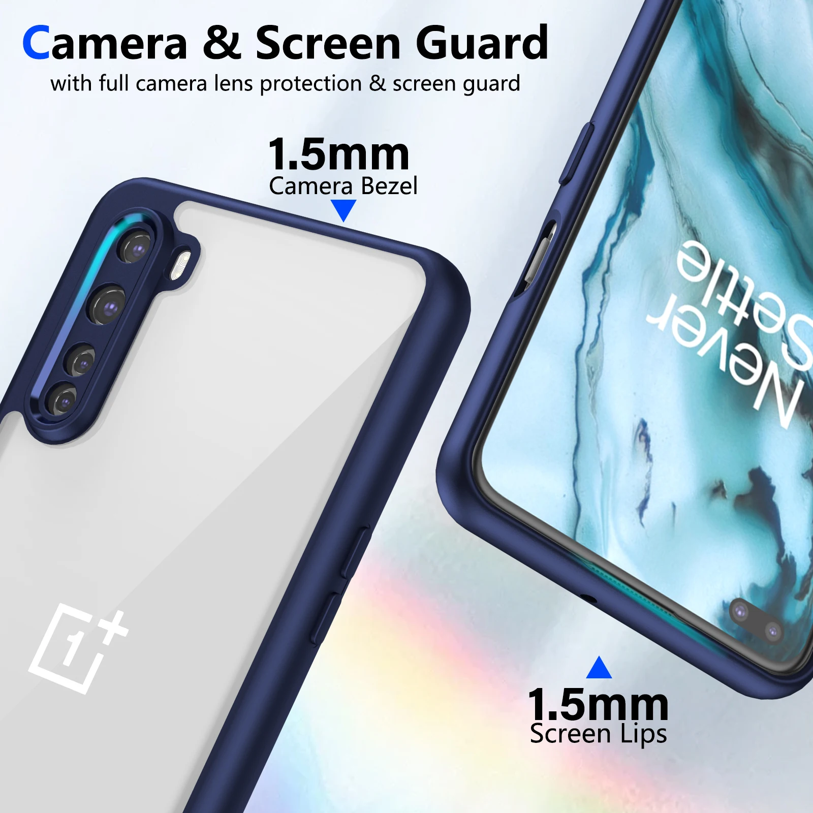 Oneplus Nord AC2001 AC2003 Hülle, stoßfeste Silikon-Stoßstange, Luftpolster, klare, matte Rückseite, harte Handyhülle für One Plus Nord – Detail 16