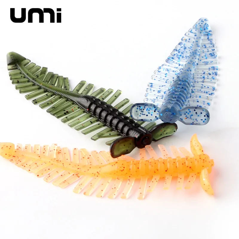 Umi 6 шт./лот, мягкие приманки, длина 80 мм, 2,5 г/шт., искусственные приманки из ТПЭ, рыболовные снасти для окуня, приманки для морской воды, аксессуары для рыбалки
