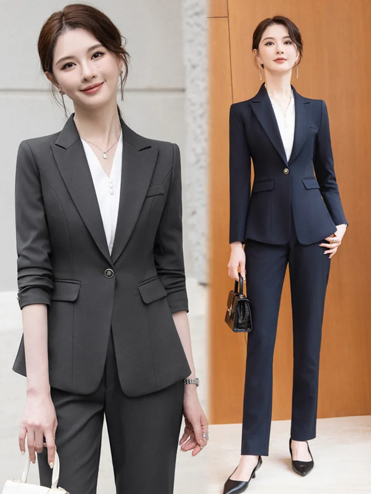 

Black professional suit for women in autumn2025New high-end, stylish, professional workwear suit