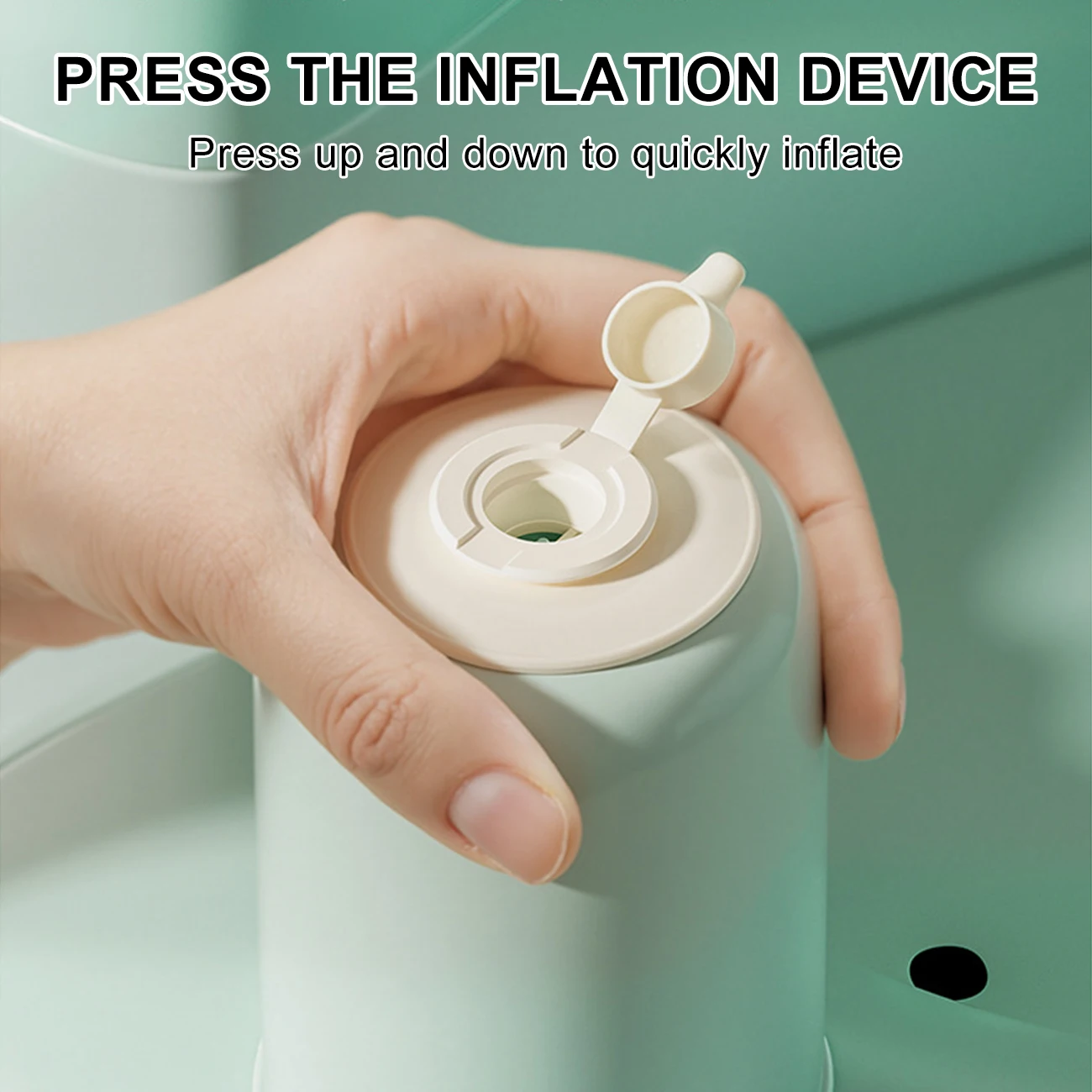 قطعة واحدة من كرسي الأطفال القابل للنفخ مع مضخة هواء مدمجة، يجلسني على الأرض للطفل بعمر 3 أشهر #3