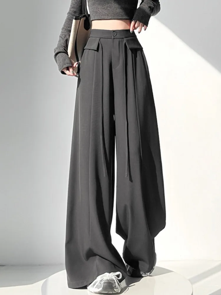 

Новые женские брюки-кюлоты 2026 года: свободные, с высокой талией, прямые, широкие, корейский стиль, для повседневной носки, стройнящие фигуру