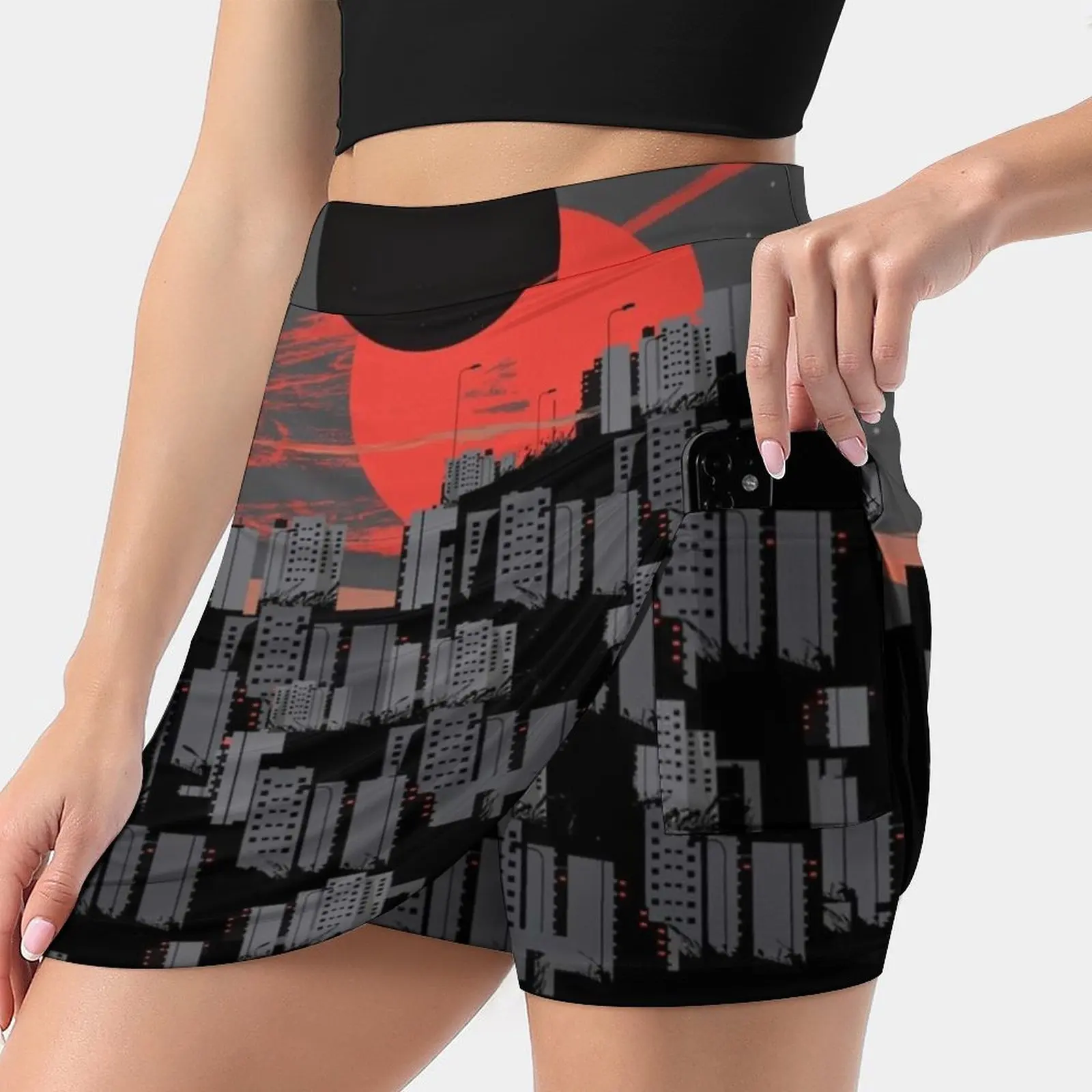 

Apocalypse Korean Fashion Skirt Summer Skirts For Women Light Proof Trouser Skirt Apocalypse Planet Sun Sci Fi Red City Urban