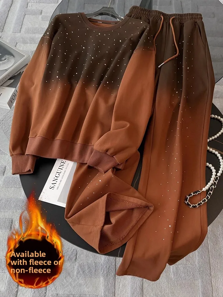 

Unique Casual Sportswear Set Women's Spring New Fashionable Sweatshirt Wide Leg Pants Two Piece Set Elegant Trendy Streetwear