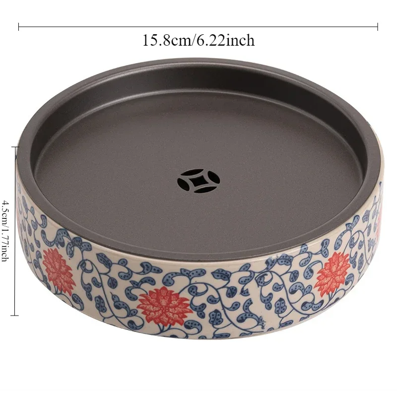 Wood ash pot bearing tray small tea table tea pot bearing retro ceramic dry foam tray home water storage Japanese tea tray