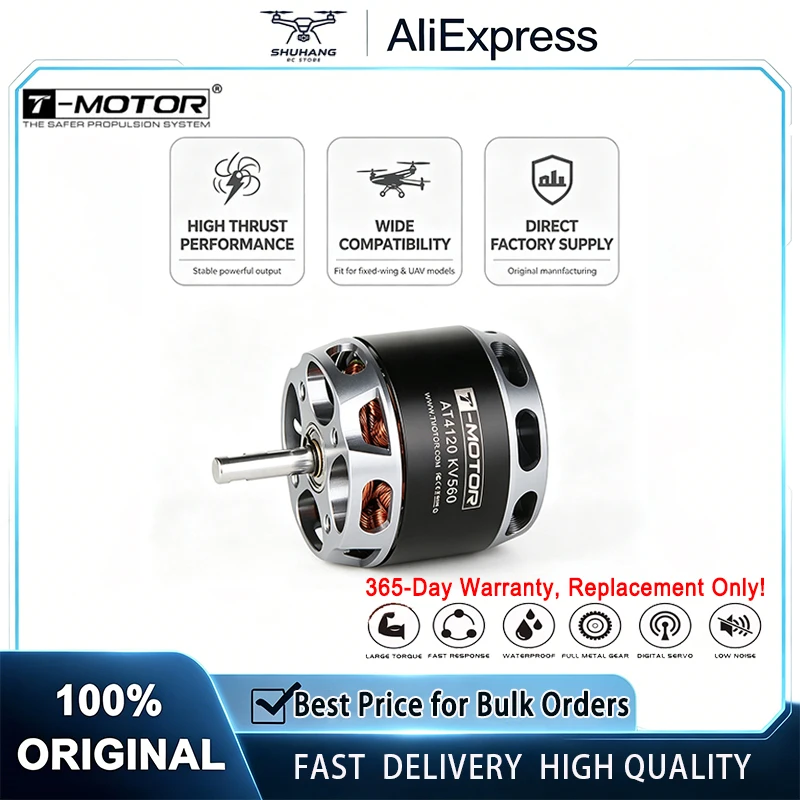 T-MOTOR AT4120 Hot Sell DC Brushless Waterproof Drone Motor Long Shaft Permanent Magnet Motor for Aircraft Model