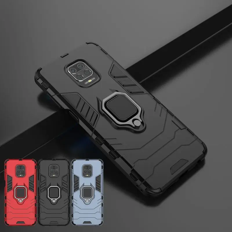 Armor Magnet Metal Ring Shockproof Back Cover For Redmi Note9 9S Note9S Bumper Cover For Redmi Note 9 Pro Max Cases