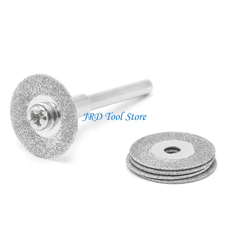 A2UD 5pcs 16/18/20/25/30/35/40/50mm Diamonte Cutting Discs & Drill Bit Shank For Rotary Tool Blade