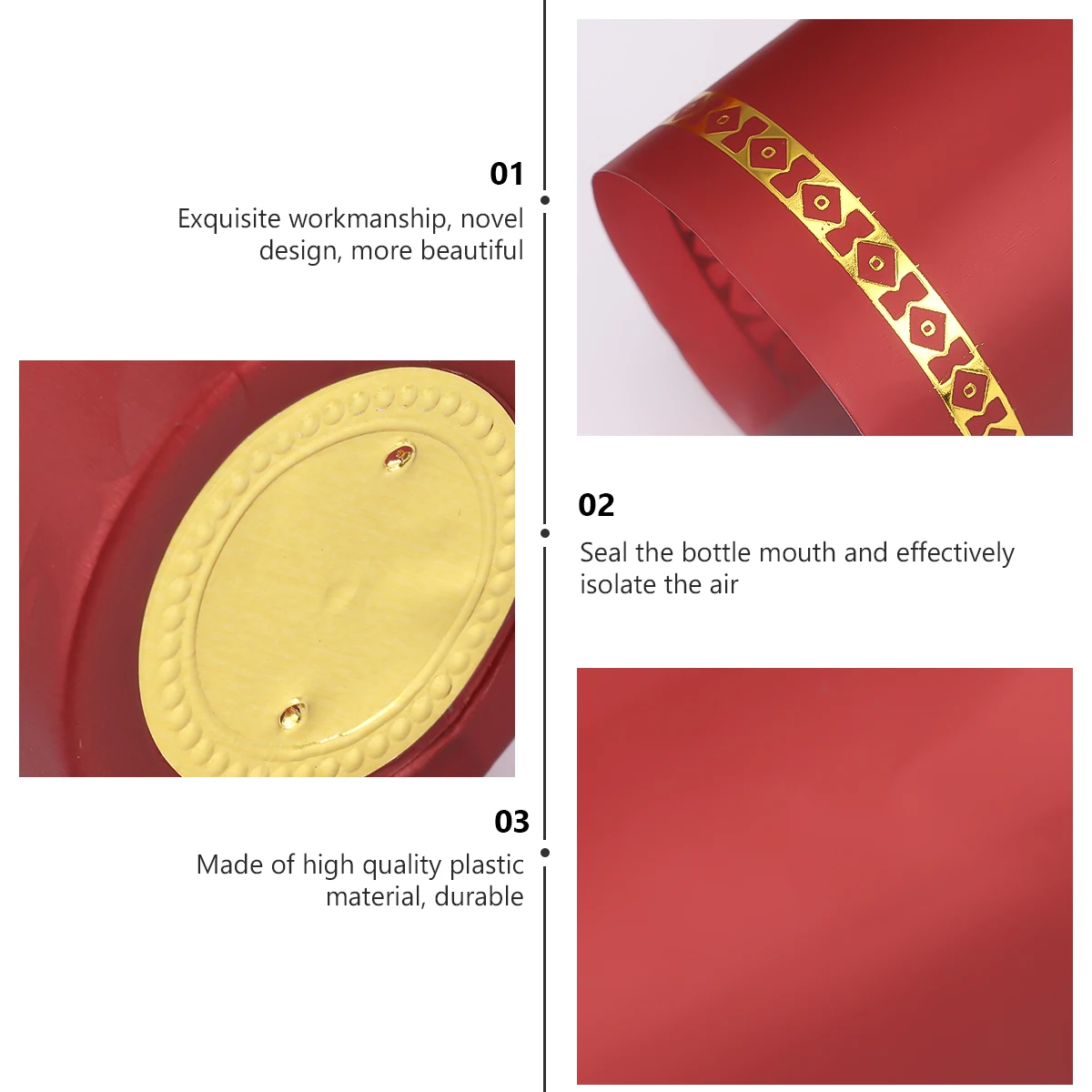 

100pcs Red Sealing Film Heat Shrink Capsules Burgundy Bottle Cover Bar Accessories Bottle Shrink Top