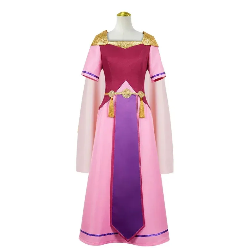 l2025l New Pink Princess Dress Cosplay Zelda Custume Wig Game Echoes of Wisdom Women Dress Cloak Outfit Halloween Christmas Stag