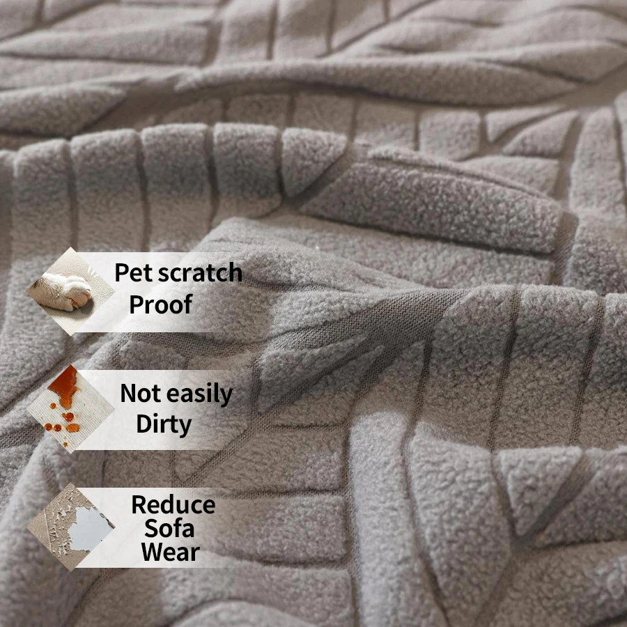 Anti Slip Sofa Cushion Cover Jacquard Fleece Sofa Cover Elastic Detachable Sofa Cover Pet and Children's Furniture Protective