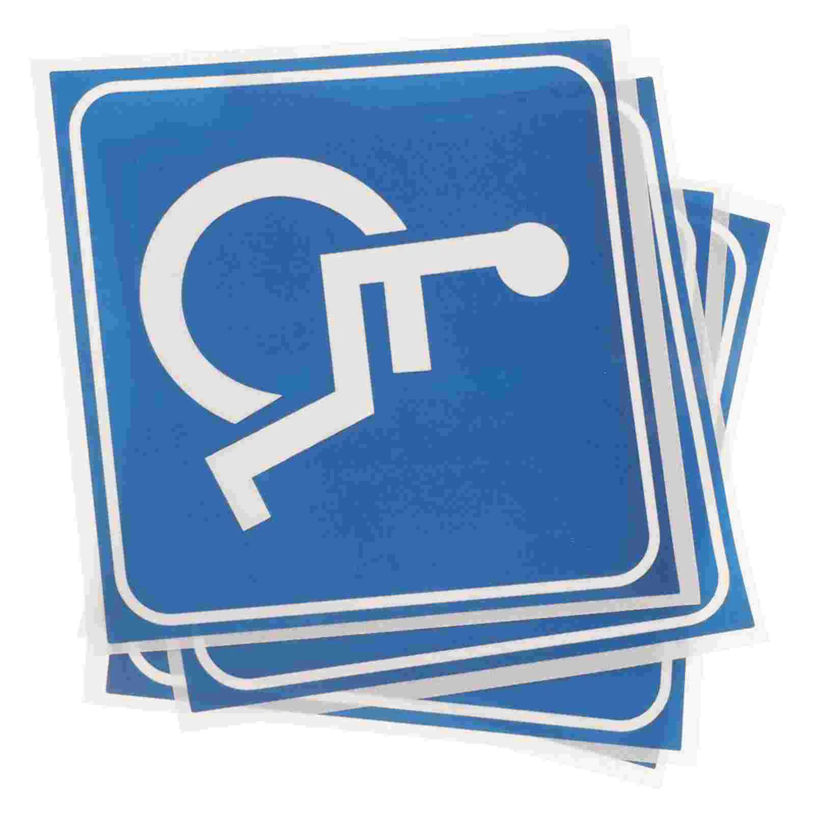 4 Sheets Disability Handicap Sign Adhesive Disabled Wheelchair Decals 3 Inch PVC Stickers Safe Lasting Easy Application