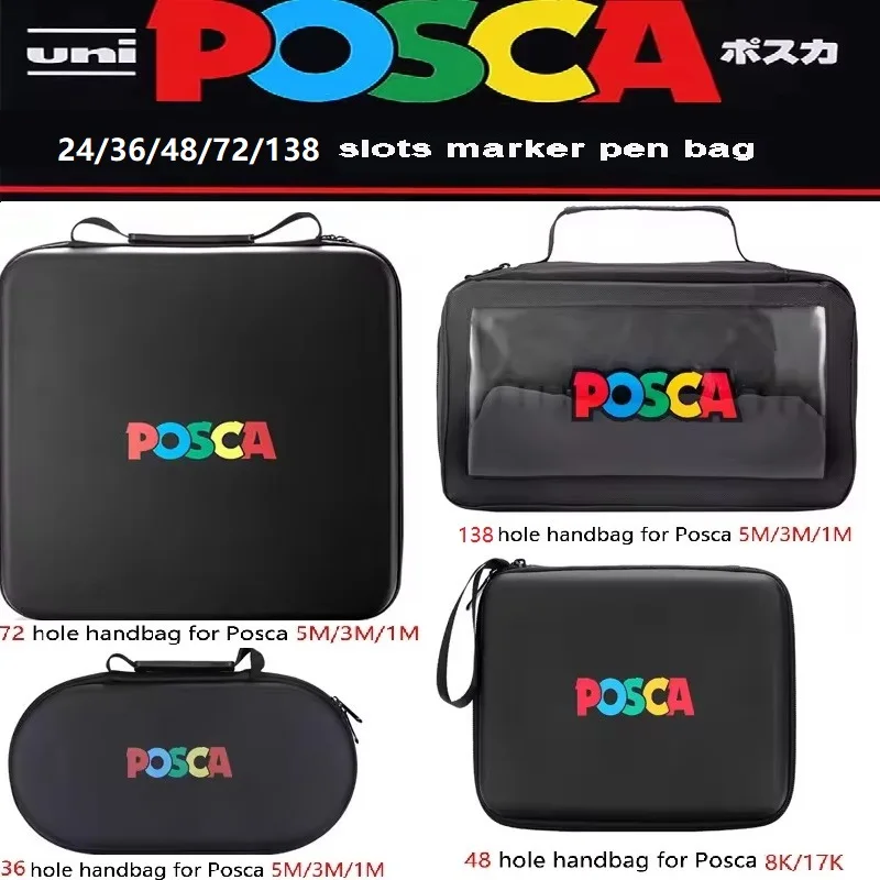 

Posca Marker Pen Case 24/36/48/72/138 Slots Premium Versatile Zippered Storage Bag Artist Art Student Supplies Painter Tools ﻿