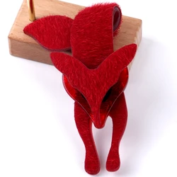 FishSheep Trendy Large Acrylic Fluffy texture Fire Red Fox Brooches Handmade Resin Animals Brooch for Women Daily Accessories