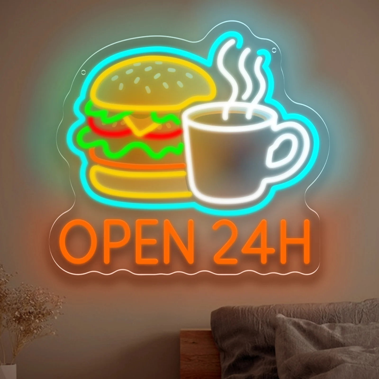 Decor Lighting Opening Hours - Letreiro de LED Neon Regulável USB