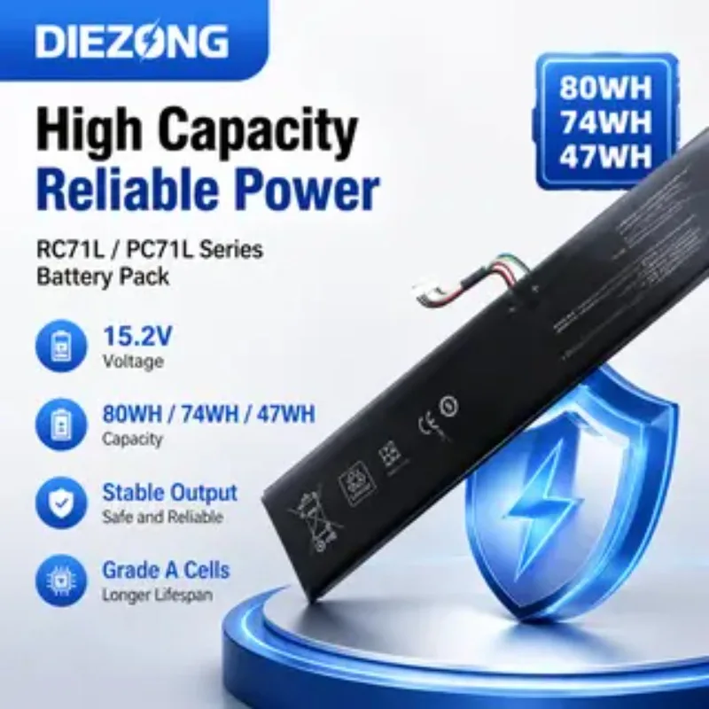 Upgrade New 15.2V 80WH/74Wh /47WH C41N2208 Laptop Battery for ASUS ROG ALLY Gaming Handheld Series of RC71L/PC71L Large Capacity