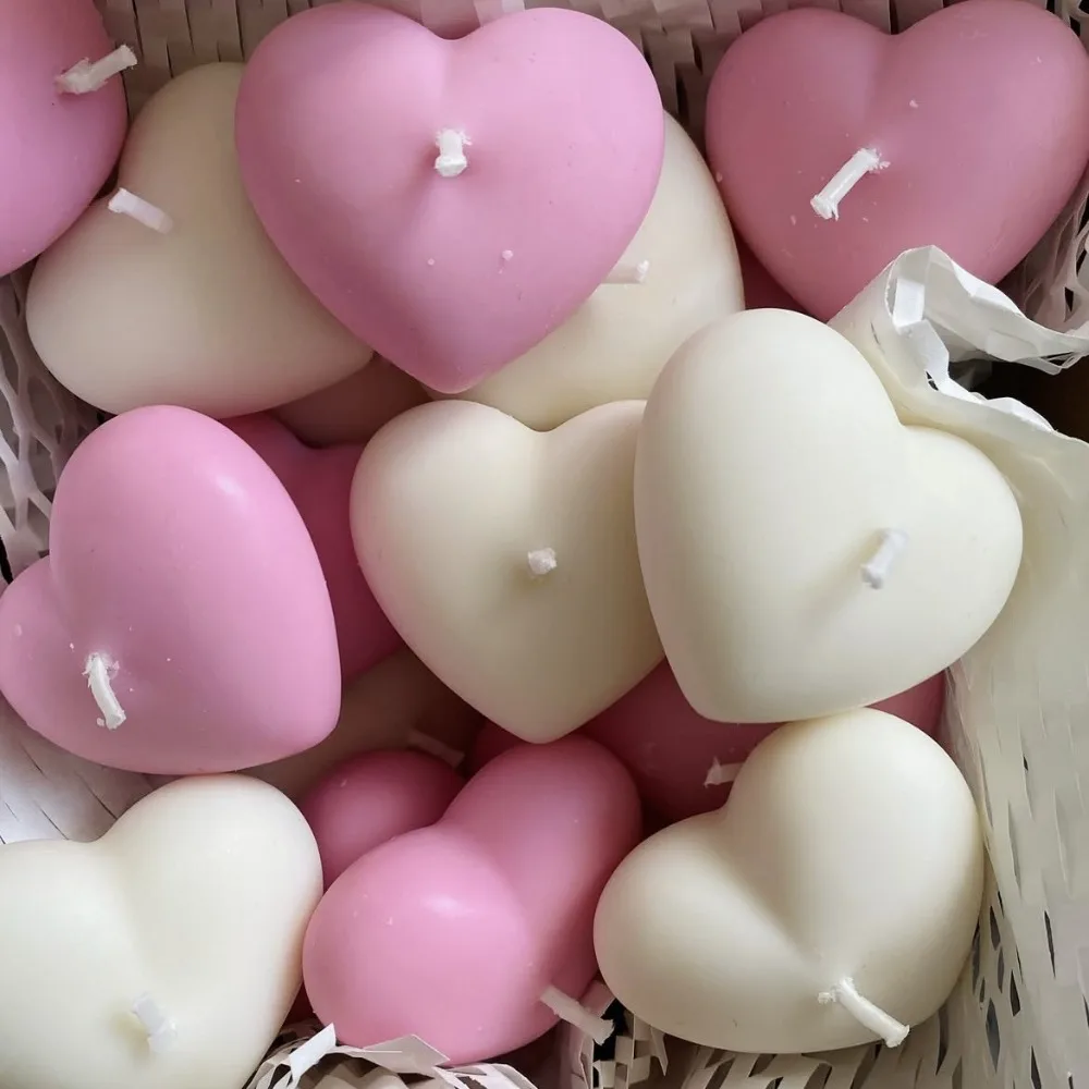 1-2pcs Love Scent Candle Mold for Candle Making Kit Heart Silicone Ceramic Resin Molds DIY Bag Pendant Gifts Wedding Party Decor
