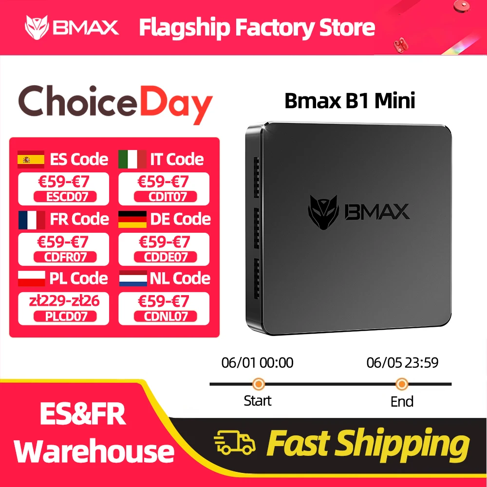 Bmax Mini Pc B1 Mini Windows11Pro 8Gb Ram 128Gb Rom N4000 Micro Desktop Computer Dual-Band Wifi Mini