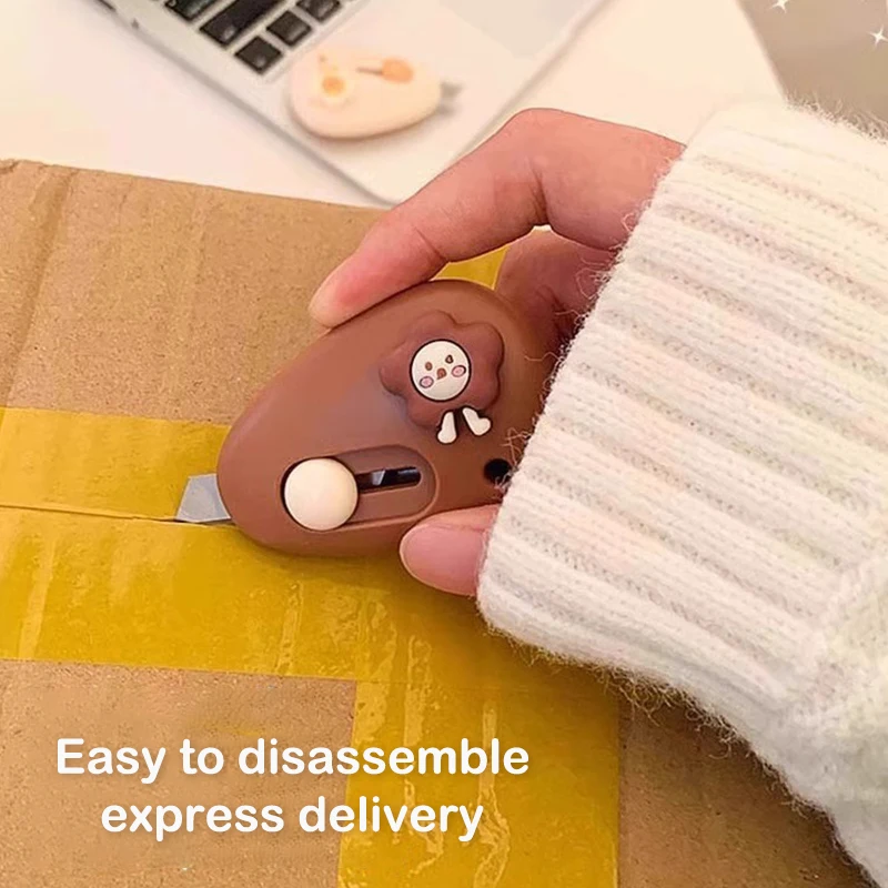 Kawaii Mini Pocket Cloud Art Utility Knife Box Knife Paper Cutter Craft Wrapping Refillable Blade Stationery Wrapping Tools