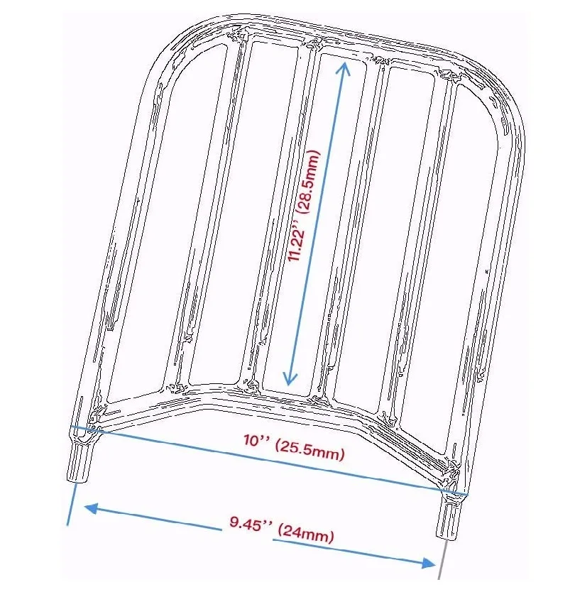 Encosto Sissy Bar Porta-bagagens Traseiro, Chefe Indiano Springfield Roadmaster Cavalo Escuro Clássico Vintage, 14-19