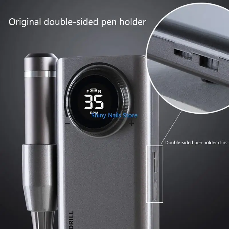 Máquina elétrica da broca do prego 0-35000rpm para unhas acrílicas e pedicure do manicure com 6 bocados broca e faixas