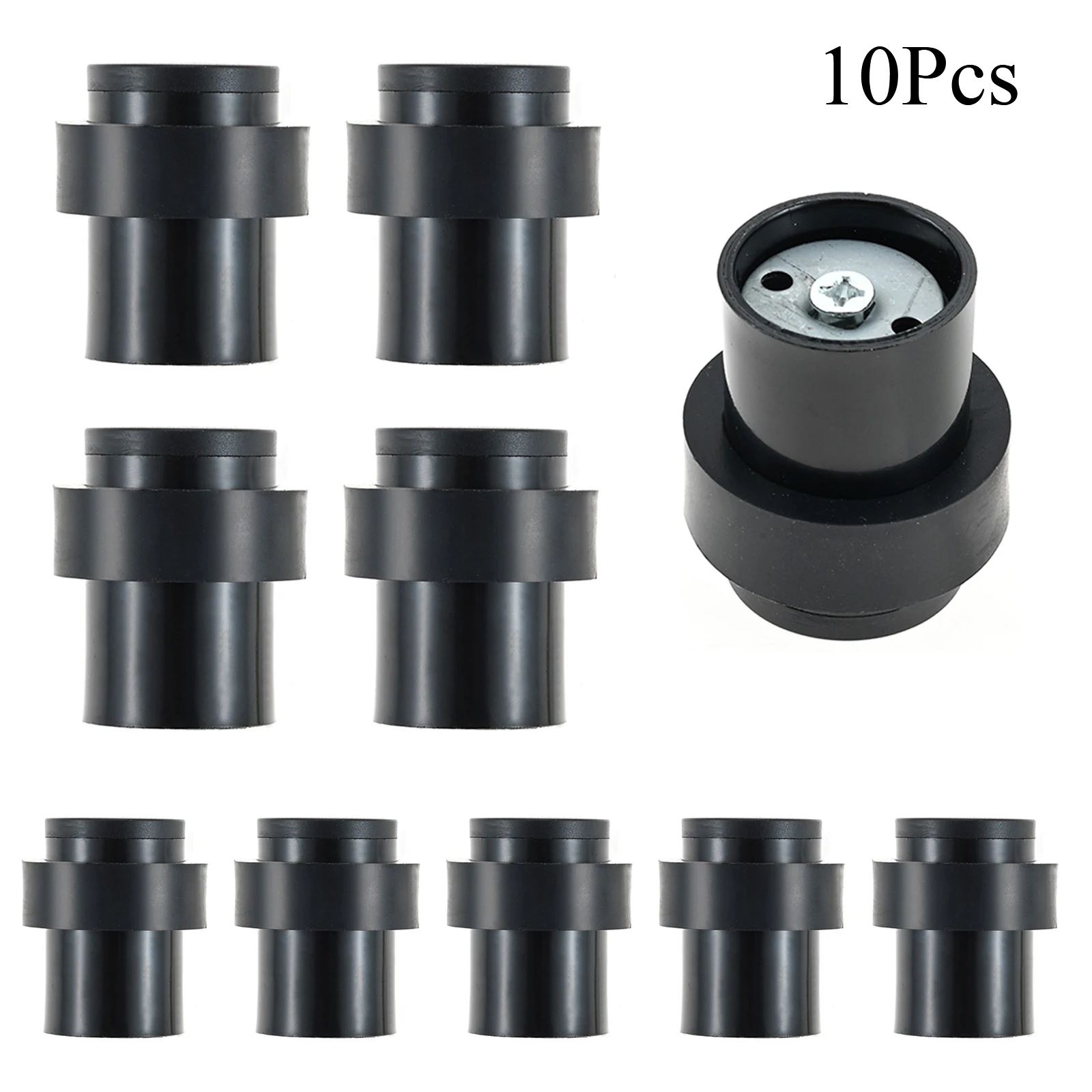 

10Pcs Cylindrical Door Stopper Stainless Steel Floor Mount Door Stop Anti-Collision Protection for Home Office Hotel 50 x 32mm