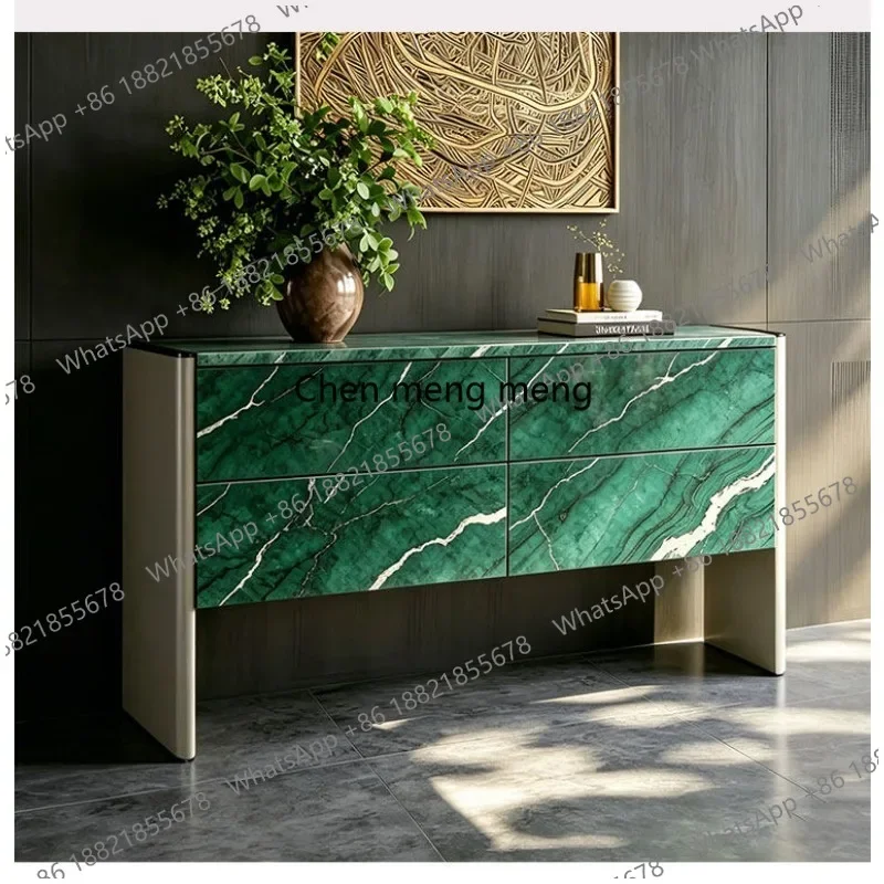 

E182 marble pattern dining side cabinet, living room entrance entrance door decorative cabinet, simple modern side cabinet