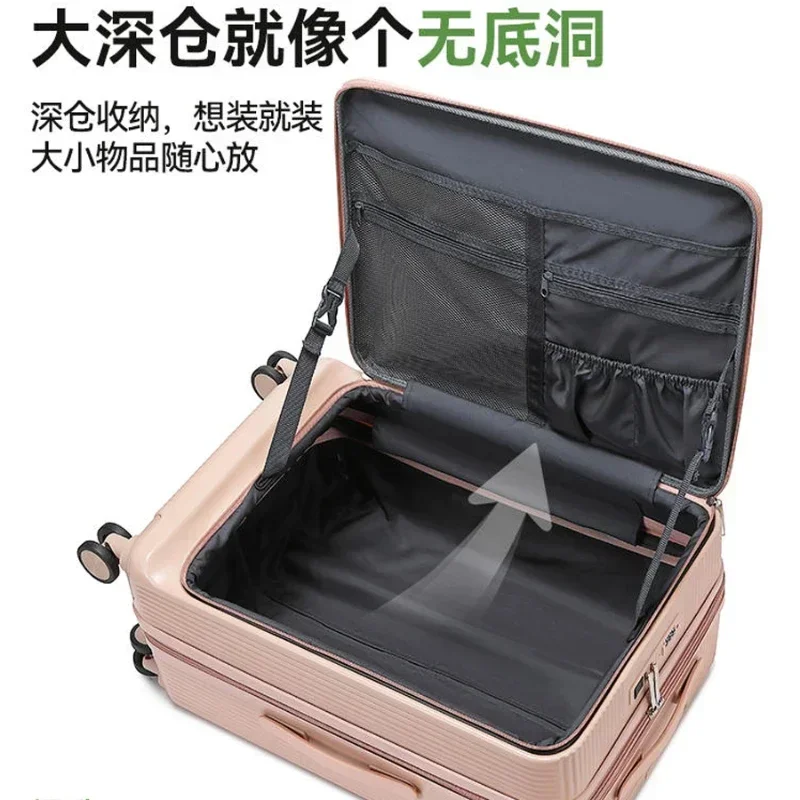 

trolley case for women's 20-inch small side open lid large-capacity password case for men's 24-inch suitcase