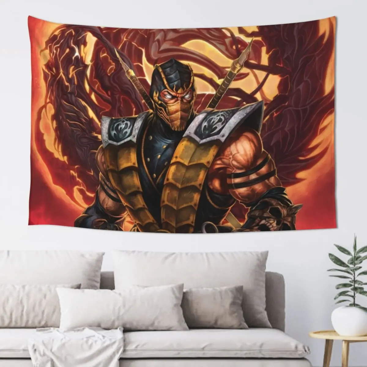 

Scorpion Mortal Kombat Tapestry Aesthetic Home Decor Aesthetics For Room Tapestry