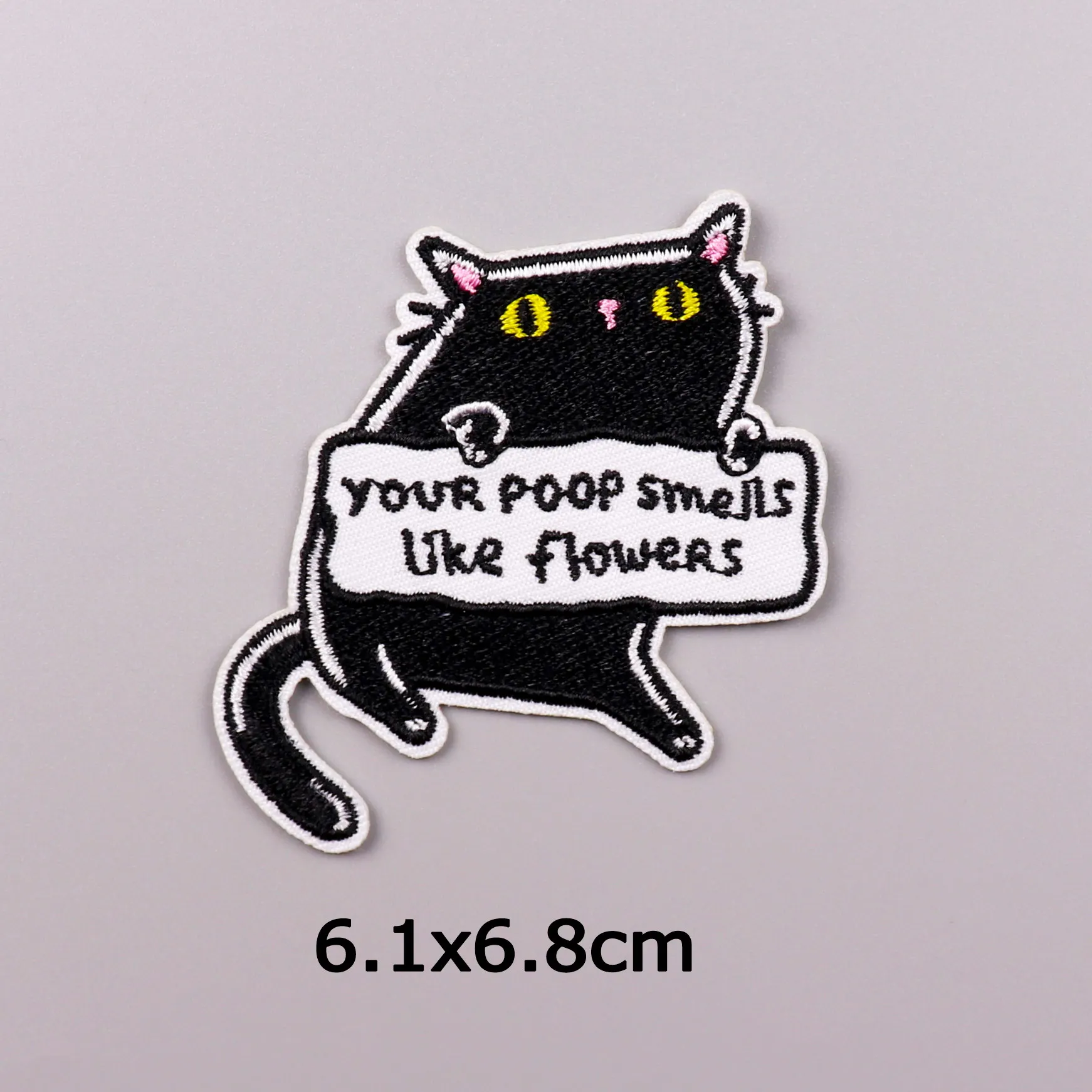 Cartoon Rainbow Cat Embroidered Patches on Clothes DIY Animal Applique Clothing Thermoadhesive Patches For Clothing Stickers