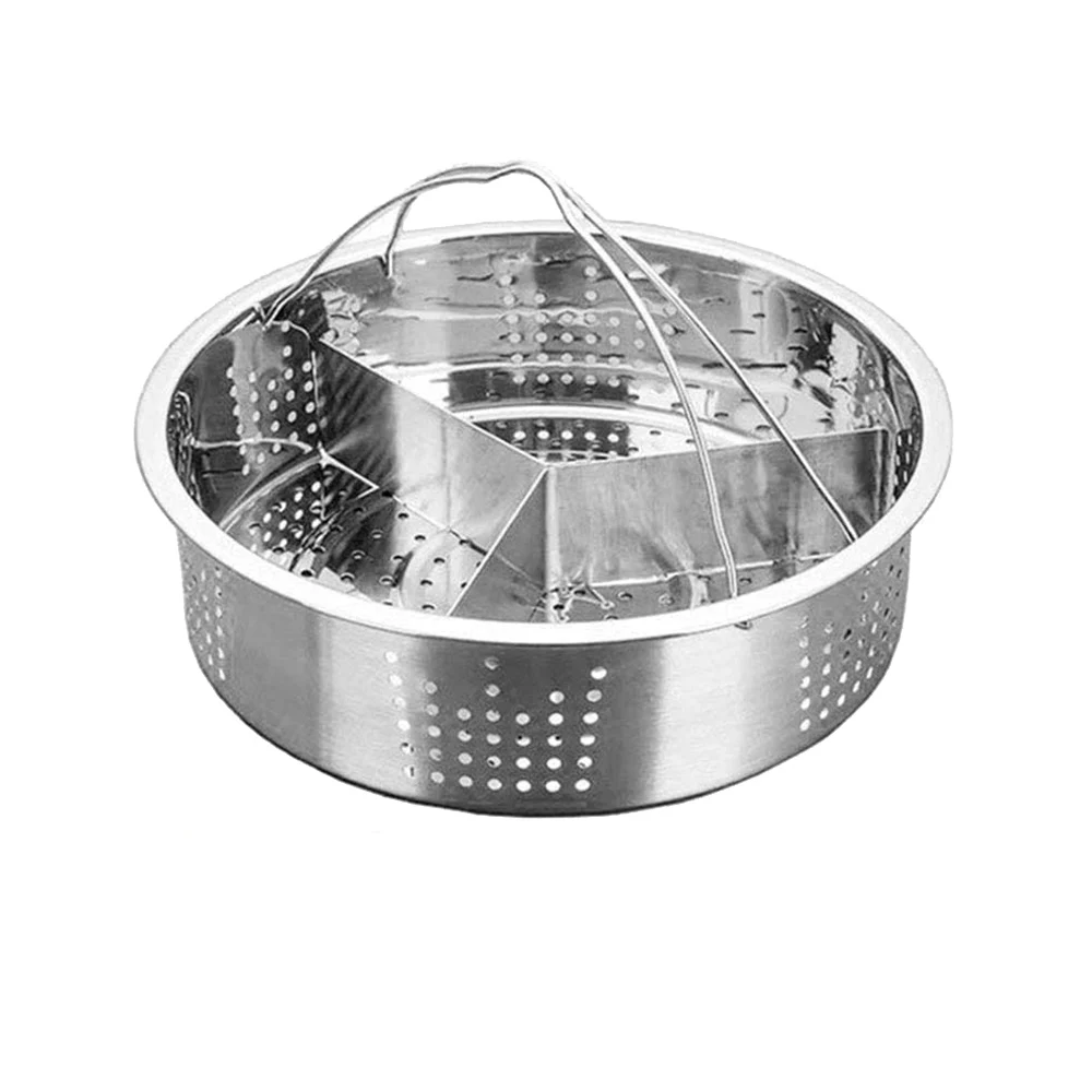 Trio Separator Set Stainless Steel Steamer Basket Rack Accessories Fast Steaming Grid Basket Divider for Cooking