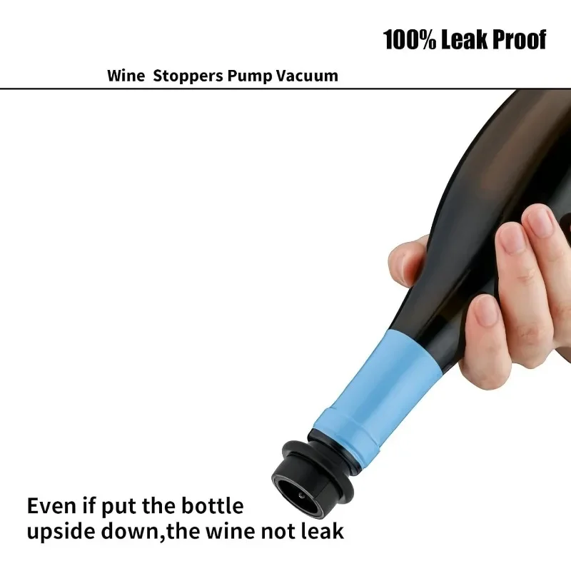 Wine Saver Vacuum Stoppers,Vacuum Pump Preserver Wine Saver Reusable Bottle Sealer Keeps Wine Fresh, Set of 24, Black