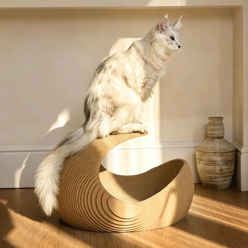 High Quality Cat Scratcher Non Shedding Durable Corrugated Board Novelty Irregular Shape Kitten Claw Toy Wear Resistant Pet Nest