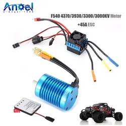 RC F540 3930KV 3300KV 3000KV 4370KV Sensorless Brushless Motor + 45A ESC With Programe Card Combo Set for 1/10 RC Car（Blue）