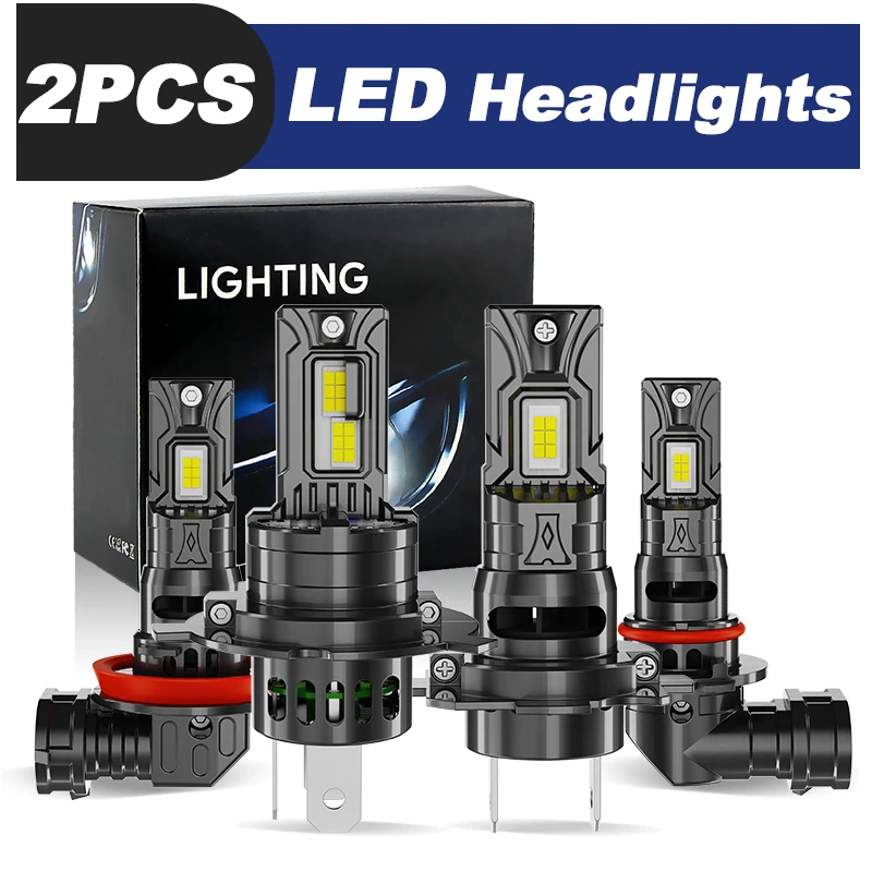 

2PCS DC12v Car Headlight H7 H4 LED H8/H11 HB3/9005 HB4/9006 70W 20000lm Auto Bulb Headlamp 6000K Light Fog Lamps Beams accessory