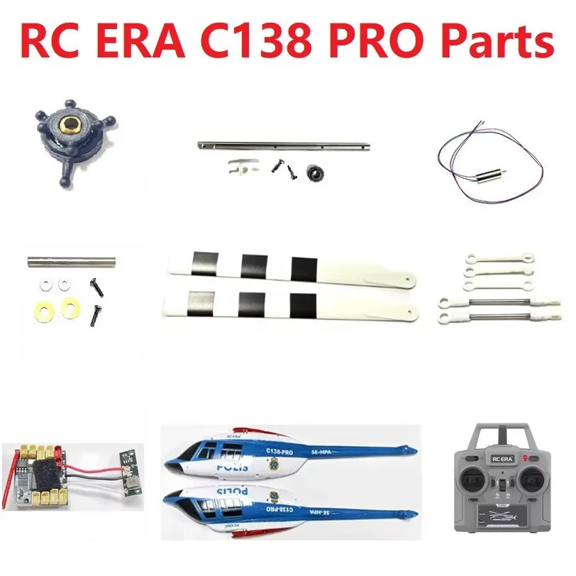 Список запасных частей для RC ERA C138 Pro, аксессуар для радиоуправляемого вертолета, главный хвостовой корпус, мотор-приемник, сервопривод шасси, связь Список запасных частей для RC ERA C138 Pro, аксессуар для радиоуправляемого вертолета, главный хвостовой корпус, мотор-приемник, сервопривод шасси, связь