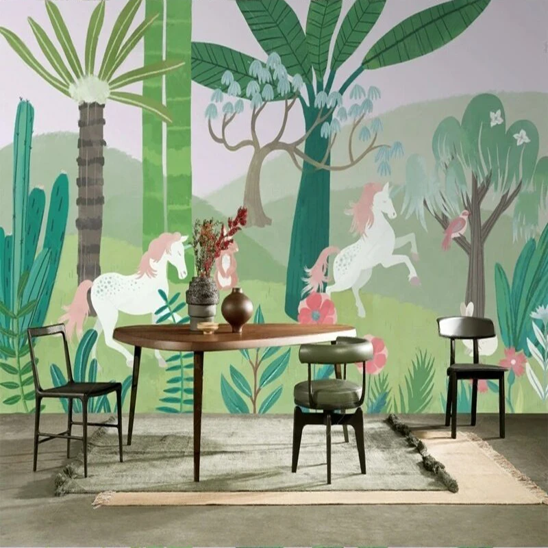 نباتات خضراء حديثة وبسيطة، حيوانات، صور مناظر طبيعية مثيرة للاهتمام، ورق حائط لخلفية ديكور المنزل الفاخر #2