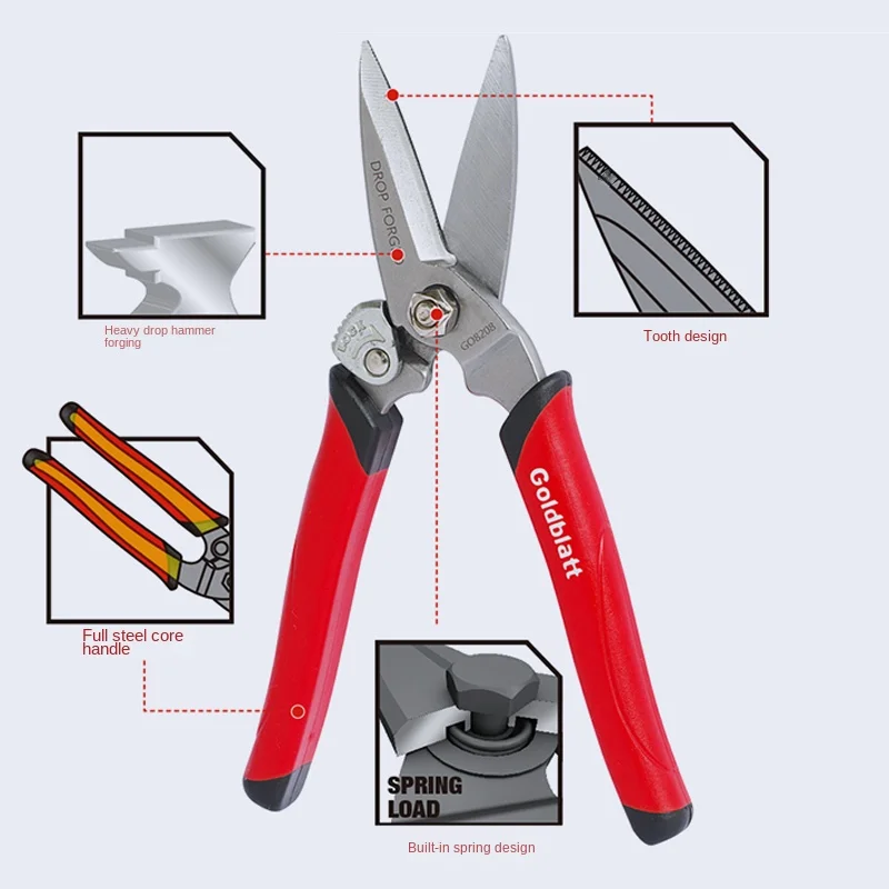 American Goldblatt Multi-Functional Forging Scissors Electric Scissors Aviation Sheet Metal Shears Leather Carpet Scissors