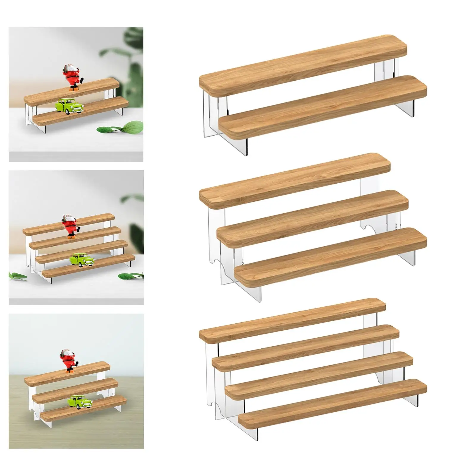 Wood Shelf Display Shelves Practical Multipurpose Props Dessert Cake Stand for Action Figure Perfume Toys Candies Collectibles