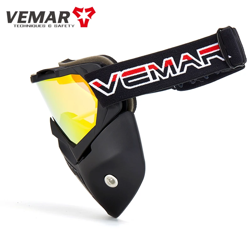 VEMAR Motorcycle Riding Mask Men Women Goggles Windproof Mask Personalized Retro Off-Road Mask Goggles