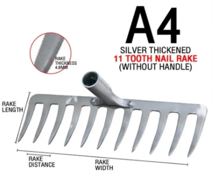 1pc Agricultural Rake for Soil Loosening, Land Turning Multiple Functions—vegetable Planting, Lawn Weeding, Multi-tooth Rake